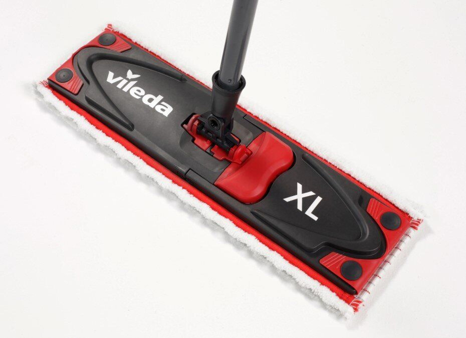 Швабра для мытья пола + микрофибра насадка, UltraMat Microfaser XL, с телескоп/ручкой, красн. Vileda - фото 5