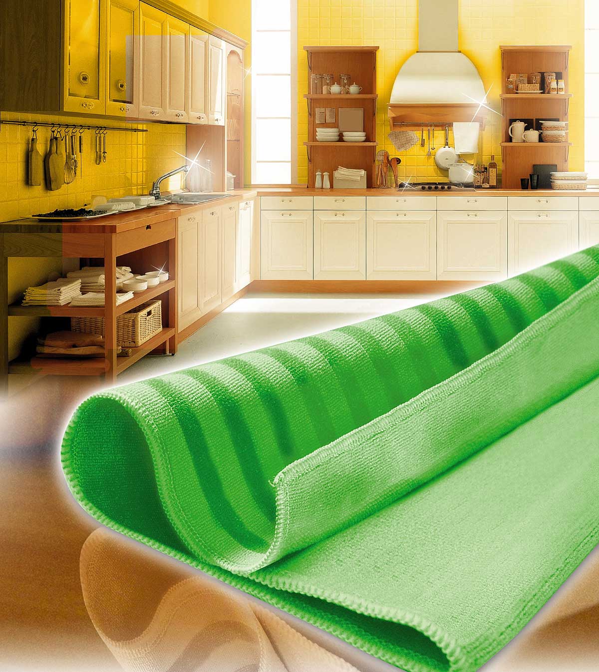 Микрофибра салфетка для уборки универсальная двойного действия, 40*40см. Vortex - фото 1