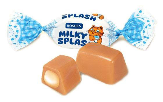 Цукерки Milky Splash з молочною начинкою 1,0кг. Roshen - фото 2
