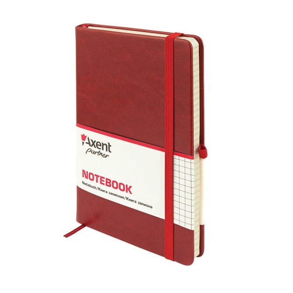 Книга записная Partner Lux А5, 96л., кл., бордо Axent - фото 2