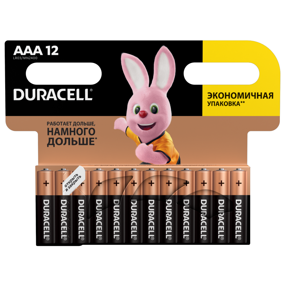 Батарейка LR03/ААА/MN2400 Basic, 12шт./уп. Duracell - фото 2