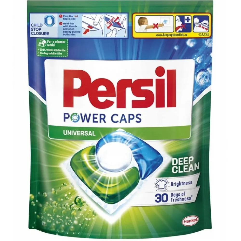Капсулы для стирки Persil Power Caps Universal для белых и светлых вещей, 60шт/уп. Persil - фото 1