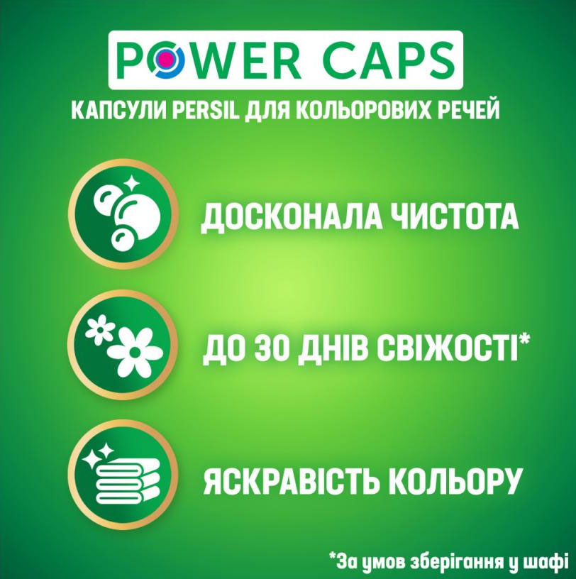 Капсулы для стирки Persil Power Caps Universal для белых и светлых вещей, 60шт/уп. Persil - фото 3