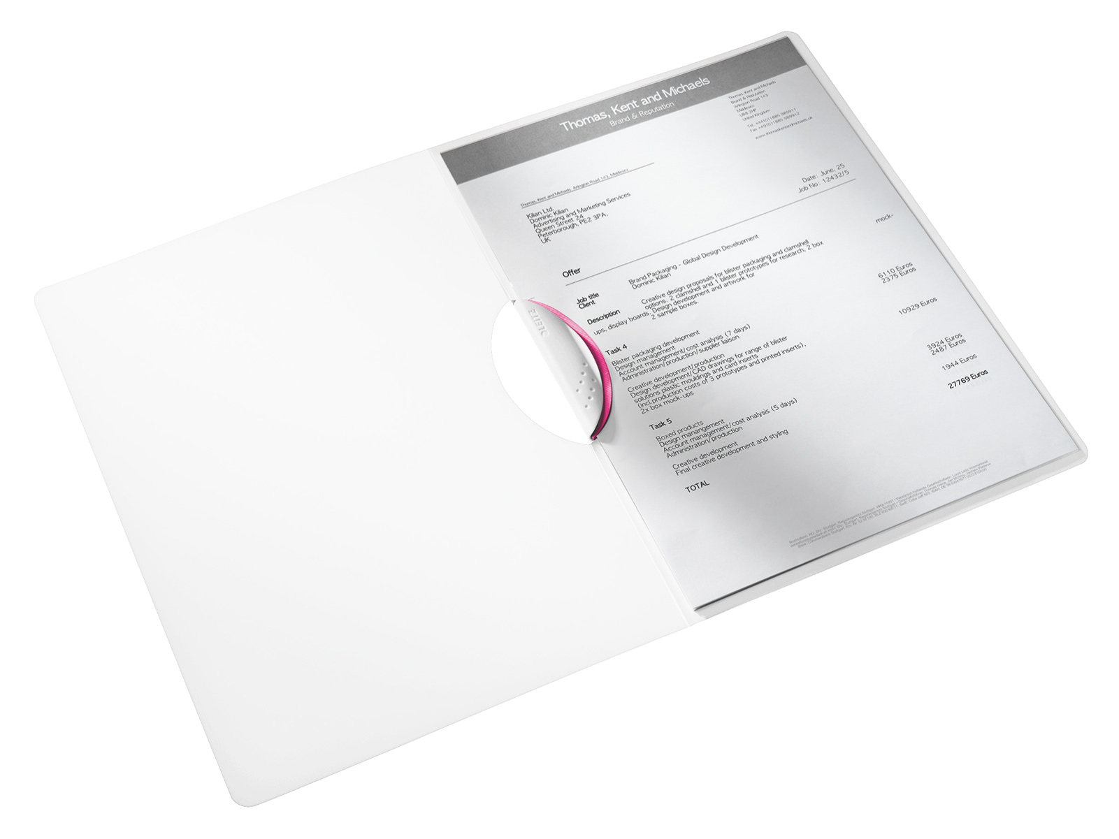 Папка з кліпом Wow ColorClip А4, метал. рожев. LEITZ - фото 3