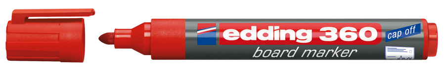 Маркер для дощок 360, кругле вістря1,5-3, червон. Edding - фото 2