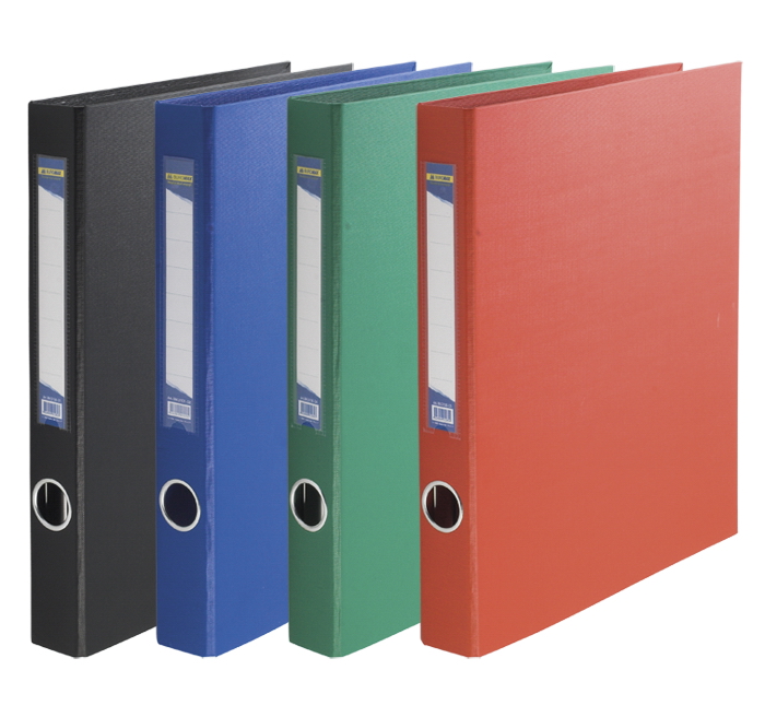 Папка А4, 40мм. 4кільця, картон PVC покриття, син. BuroMax - фото 1