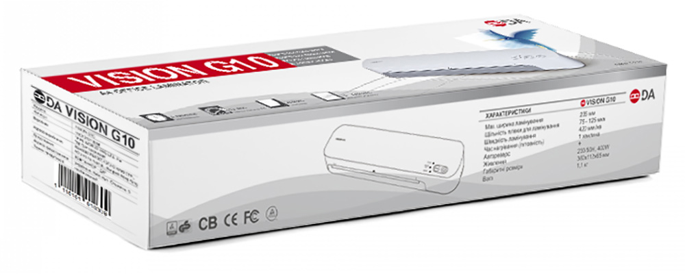 Ламінатор A4 VISION G10,  щільність плівки 75-125мкм. D&Art - фото 3