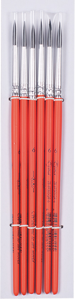 Кисть круглая белка №6, 6шт./уп. ZiBi - фото 1