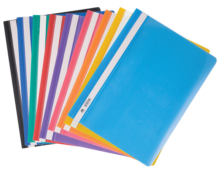 Швидкозшивач з прозорим верхом, А4, син. BuroMax - фото 1