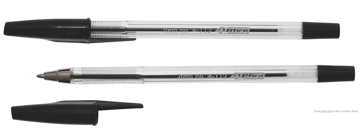 Ручка шариковая корпус прозр., стержень черн. 4Office - фото 1