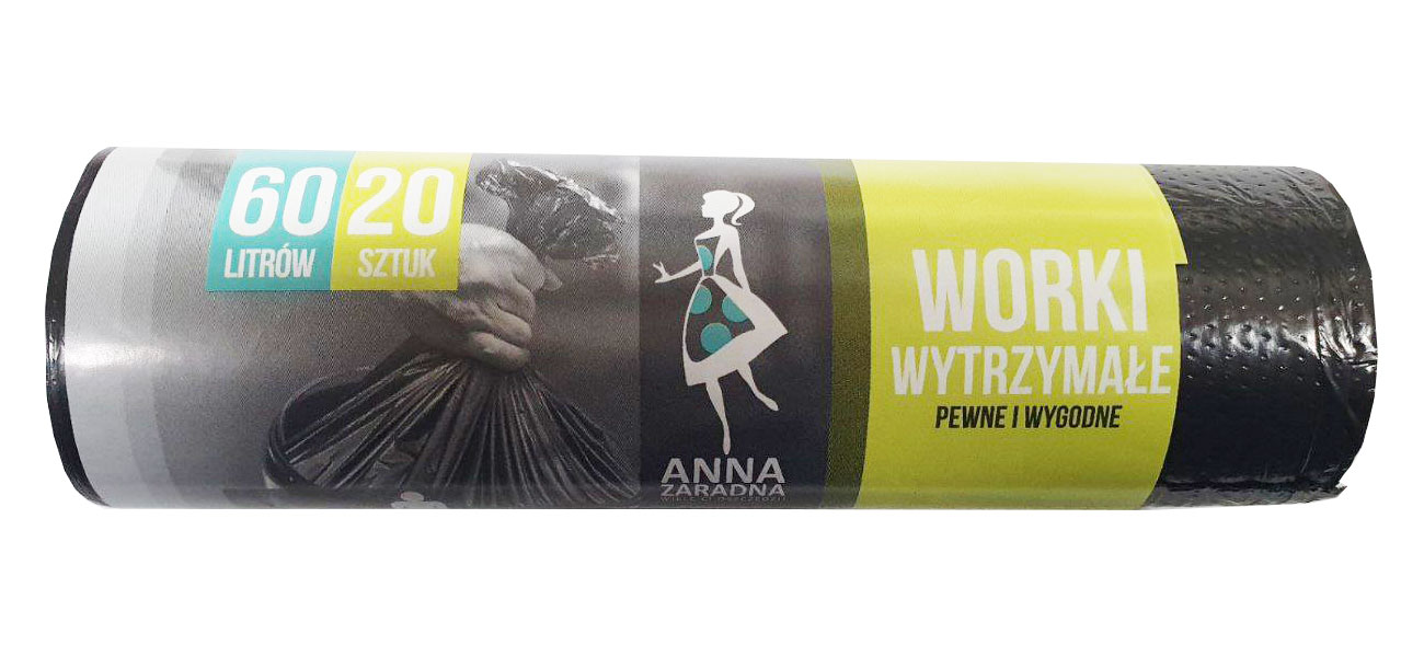 Мешок для мусора на 60литров *20шт., HD, черн. ANNA ZARADNA - фото 1