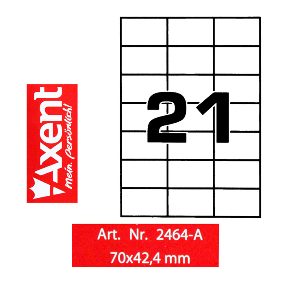 Наклейки (21) 70X42,4мм., 100л./уп., прямоугольные края Axent - фото 2