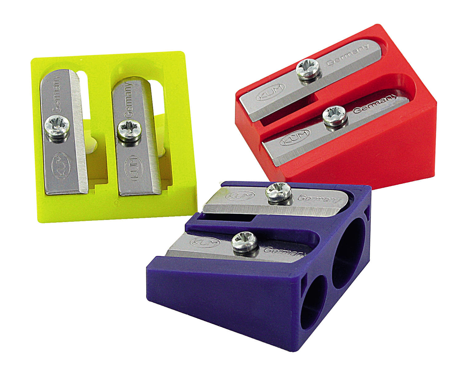 Точилка пластиковая прямоугольная, 2 отверстия, ассорт. KUM - фото 1