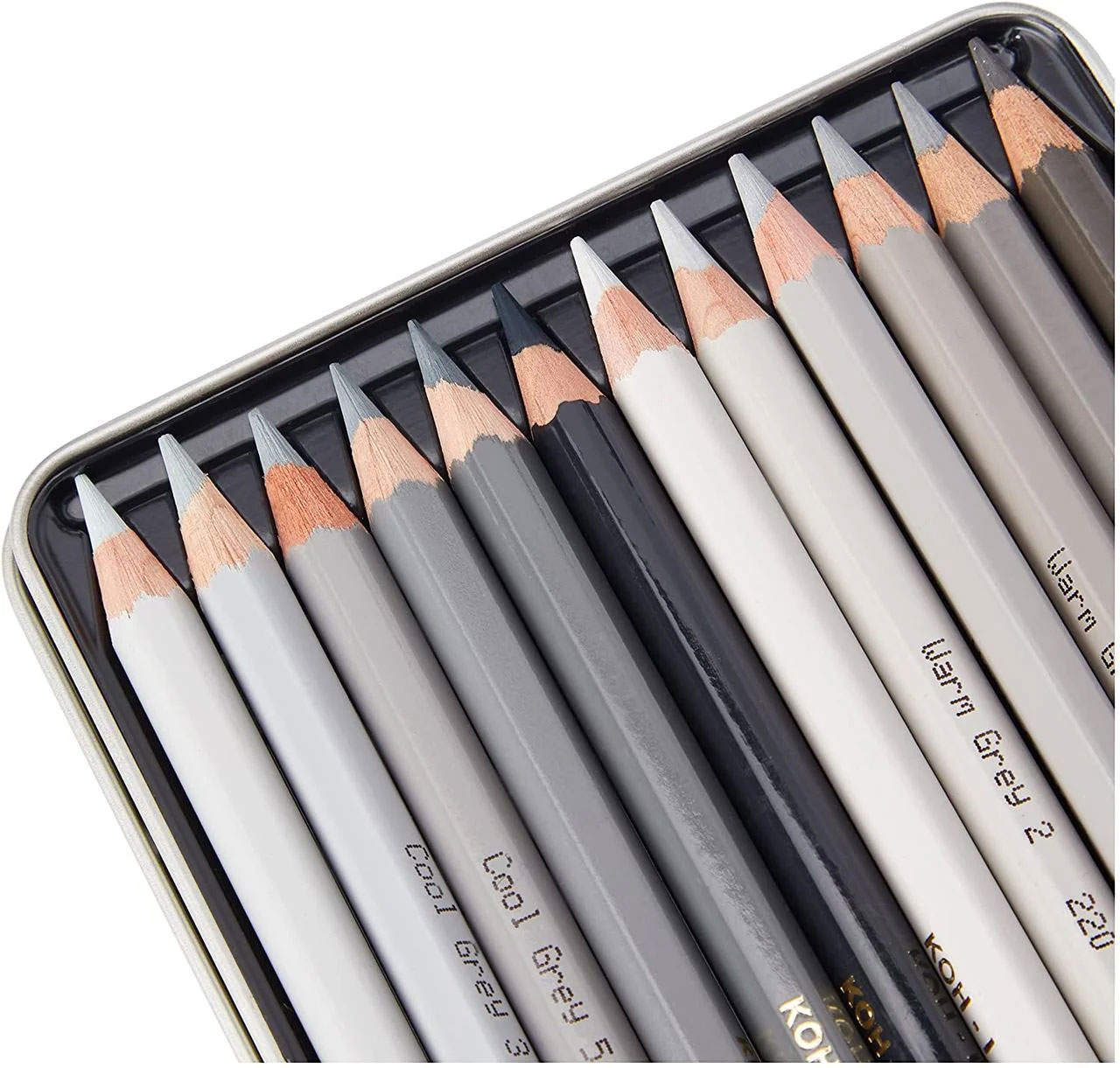 Карандаши акварельные, 12цв. Mondeluz Grey Line 3722, метал./коробка Koh-i-noor - фото 3