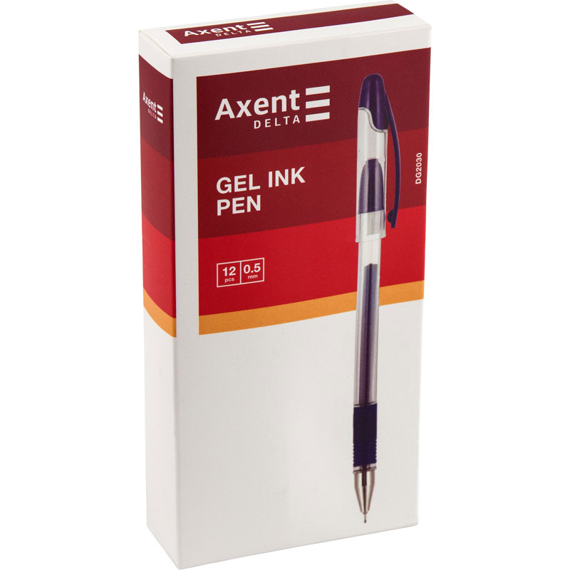 Гелевая ручка DG2030, корпус прозр., стержень  син. Axent Delta - фото 3