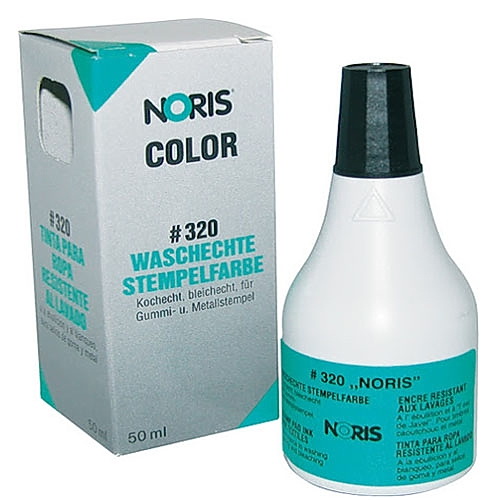 Штемпельна фарба для тканин (текстилю) на спиртовій основі 320, 50мл., чорн. Noris - фото 1