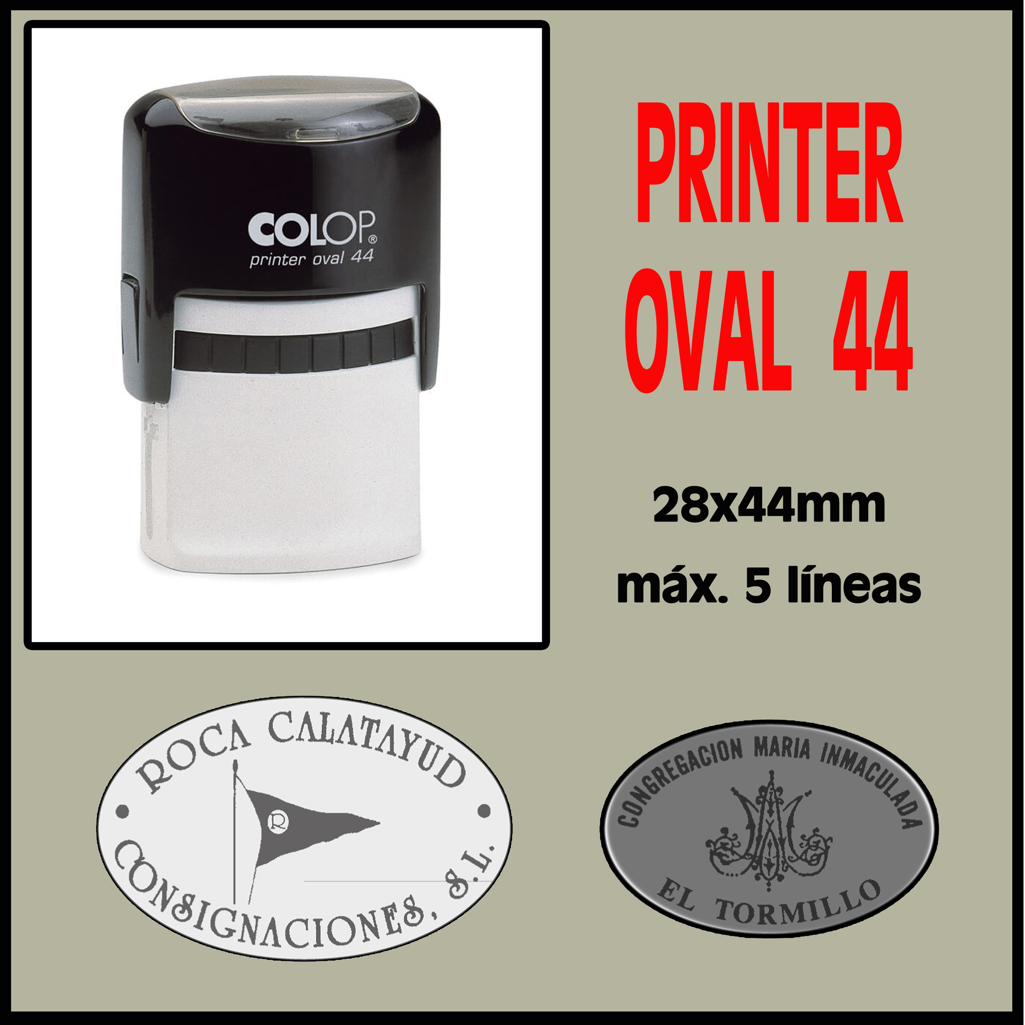 Оснастка для овальной печати, диаметр 28*44мм., овальный корпус, пластик., черн. Colop - фото 5