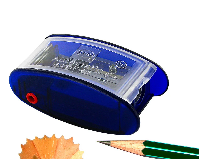 Точилка пластиковая профессиональная Automatic Long Point, 2 отверстия + 2 запасных лезвия, син. KUM - фото 1