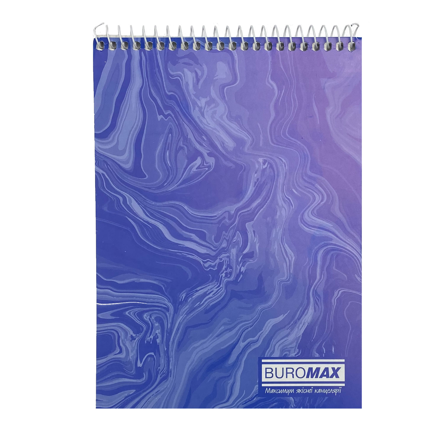 Блокнот А5 на спирали 48л., Marble,  кл., син. BuroMax - фото 1