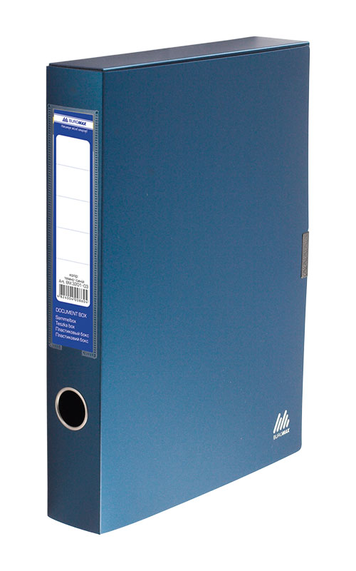 Папка-бокс на липучці А4, 235*320*55мм., син. BuroMax - фото 1