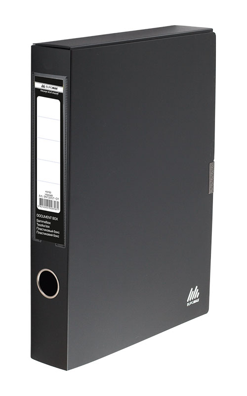 Папка-бокс на липучке А4, 235*320*55мм., черн. BuroMax - фото 1