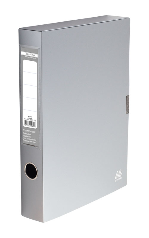 Папка-бокс на липучці А4, 235*320*55мм., сірий BuroMax - фото 1