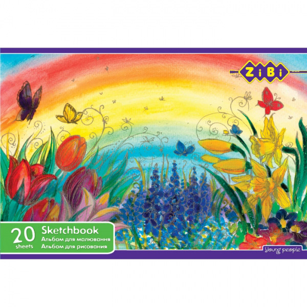 Альбом для малювання 20арк., скоба, 100г/м.кв. ZiBi - фото 1