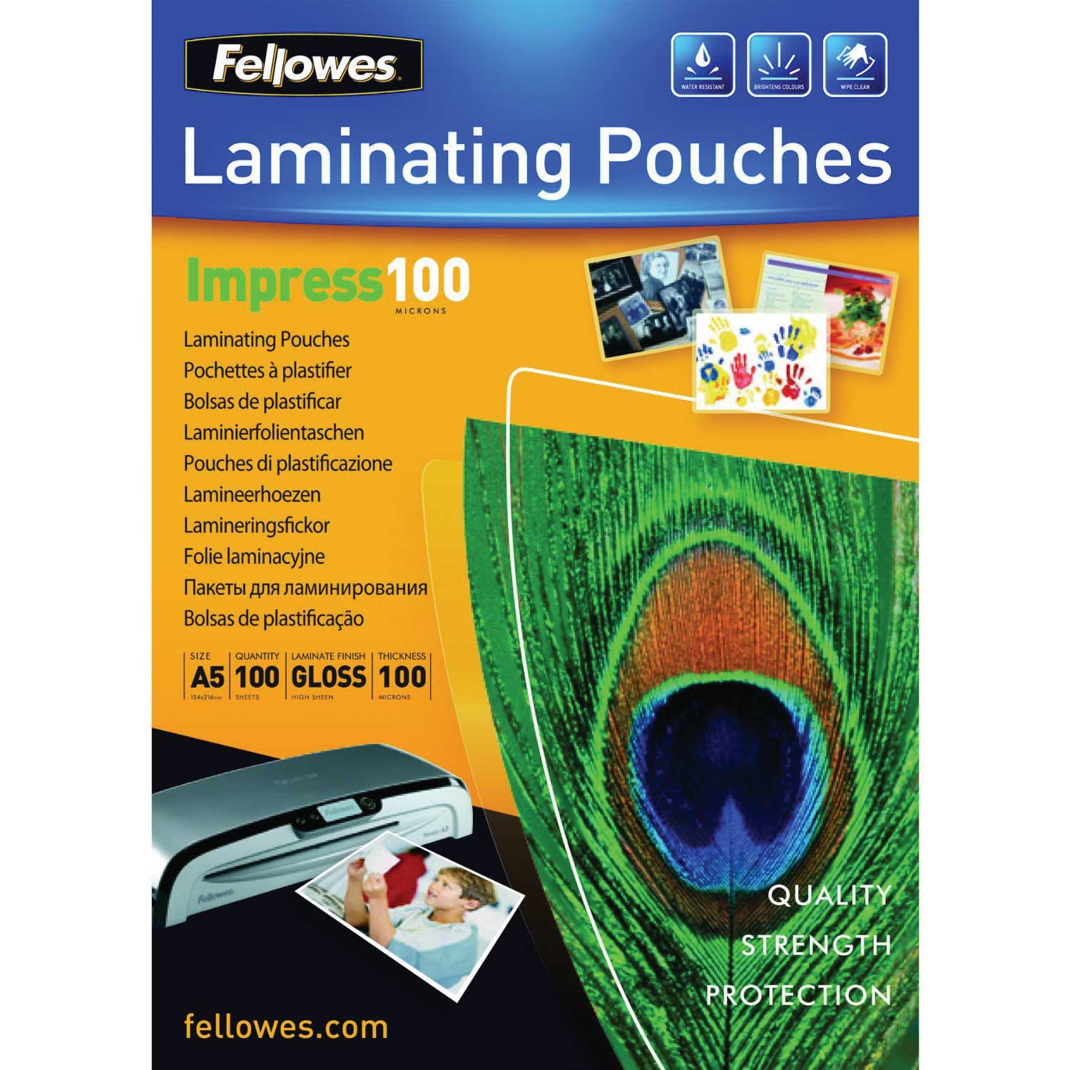 Плівка A5 154*216мм., 100мкм., глянцева, 100шт./уп. FELLOWES - фото 1