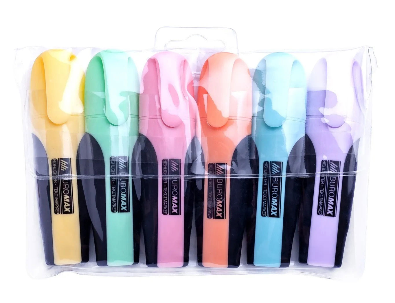 Маркер текстовый 2-4мм., PASTEL, набор 6шт./уп. BuroMax - фото 2