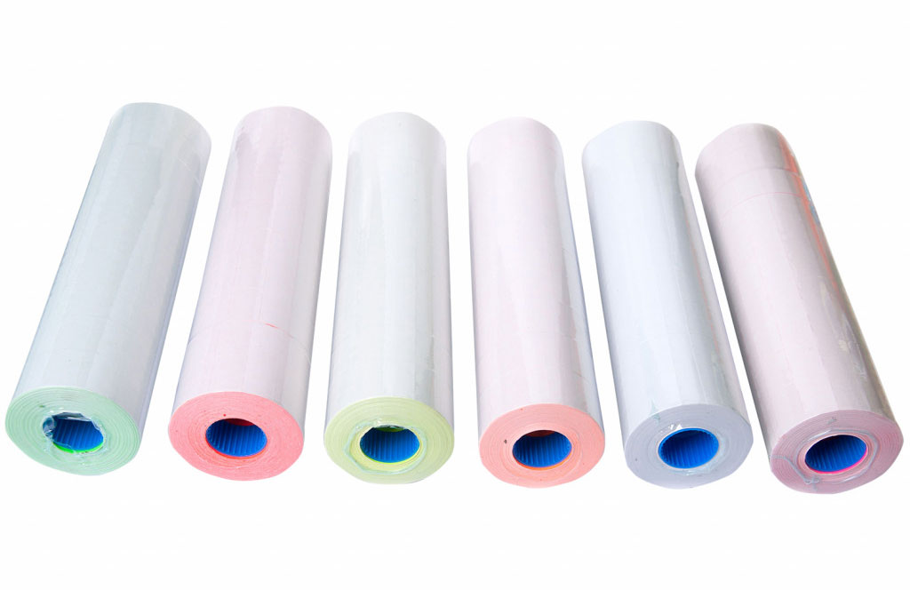 Етикет-стрічка 26*16мм., прямокутні, внутрішня намотка, 1000шт./рул., 10рул/уп., черв. BuroMax - фото 1