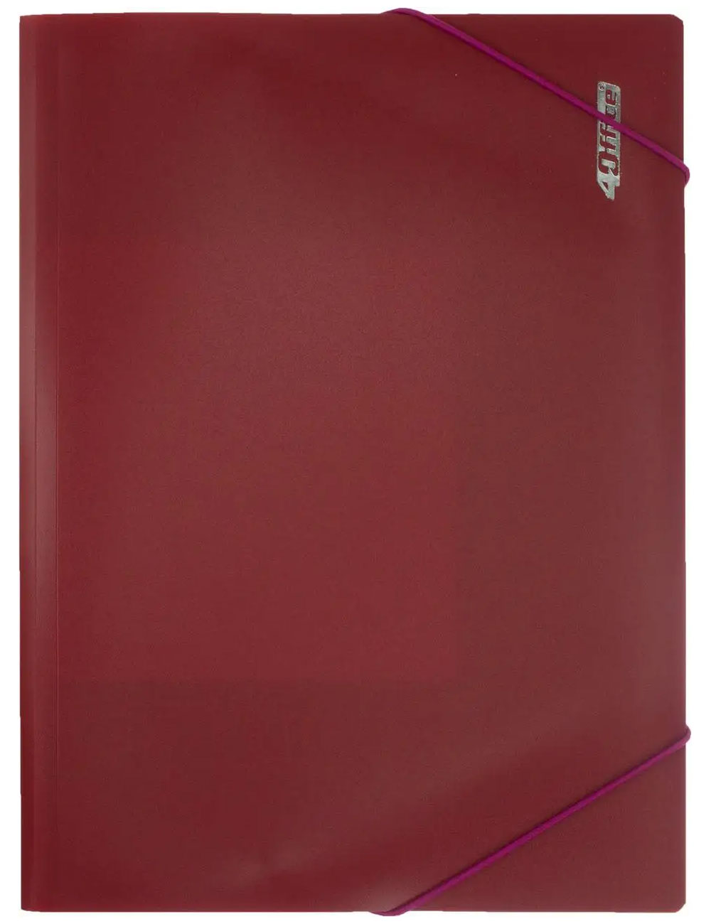 Папка на гумках пластикова А4, черв. 4Office - фото 1