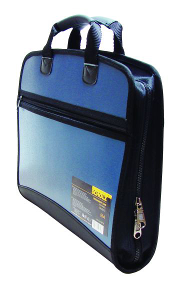 Портфель-картотека на 4 отделения, В4, с органайзером, на молнии, комбинированный Scholz - фото 4