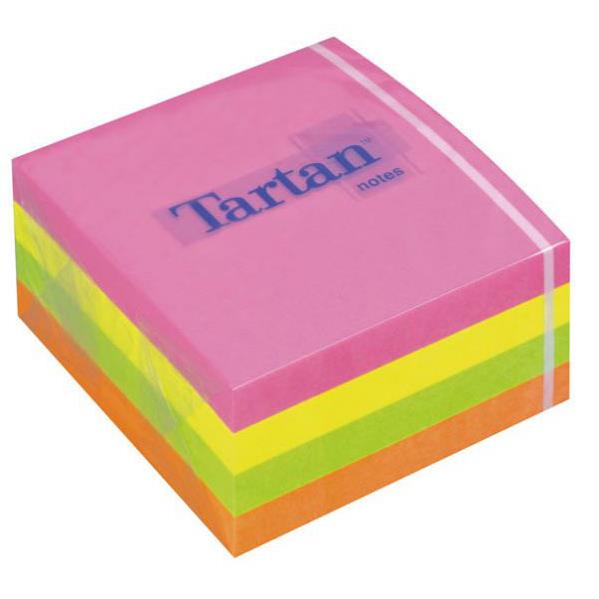 Блок post-it 76,2*76,2мм.*400 листов Tartan неон 3M - фото 1