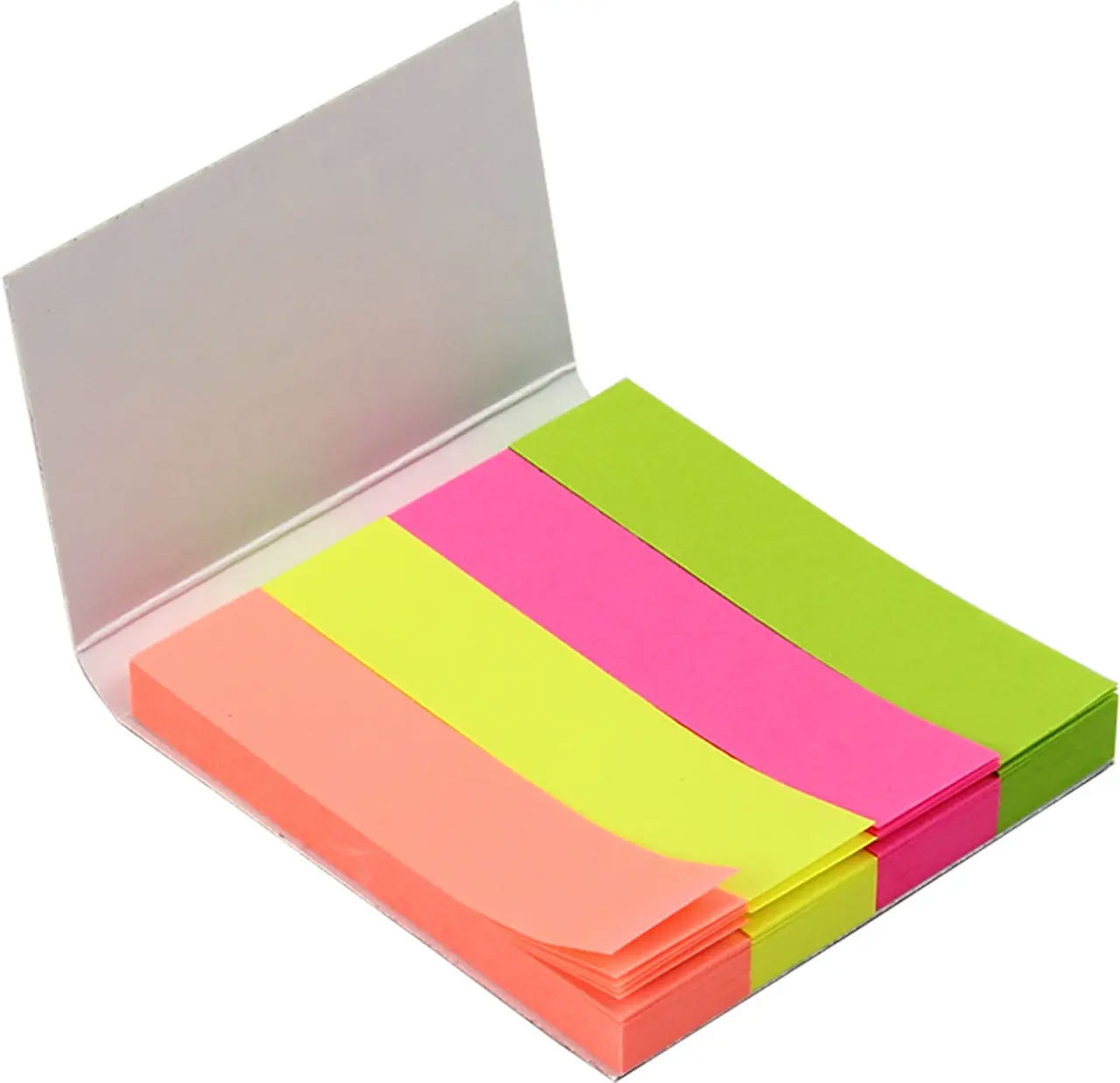 Закладки паперові 12х50мм., 200шт., 4 кольори по 50 арк., неон Scholz - фото 1