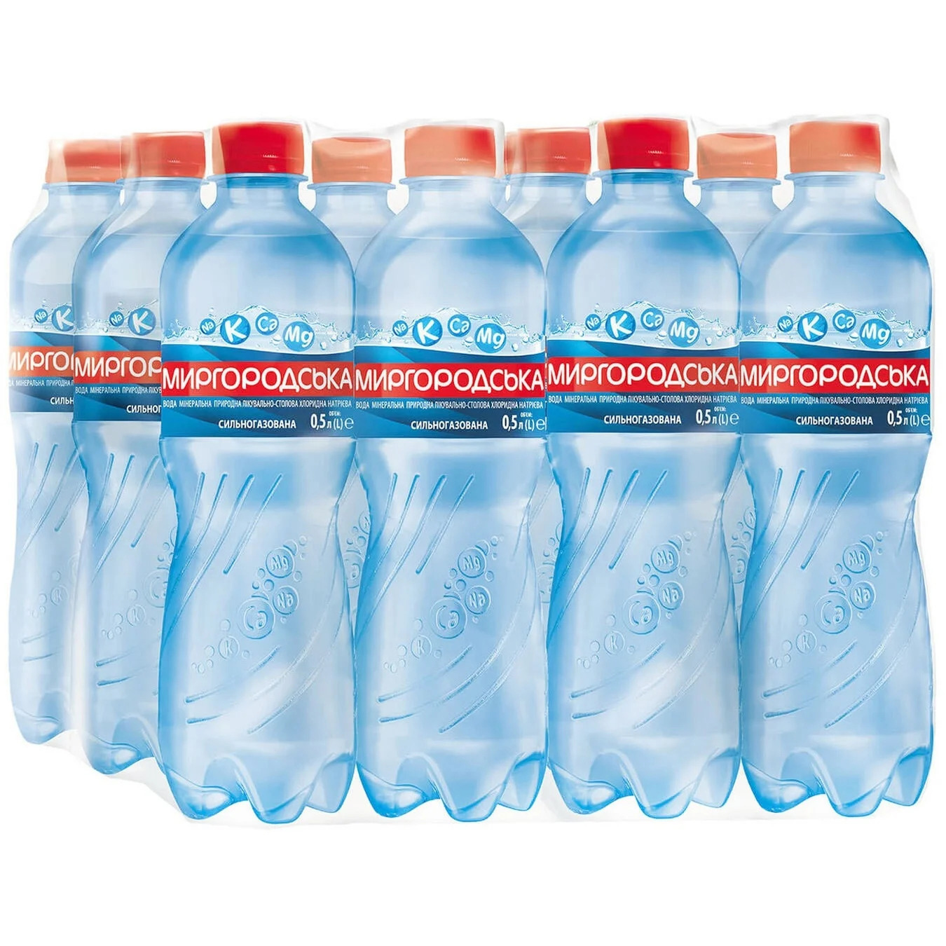 Вода минеральная сильногазированная Миргородская 0,5л., 12шт./уп., пластиковая бутылка Миргородская - фото 1