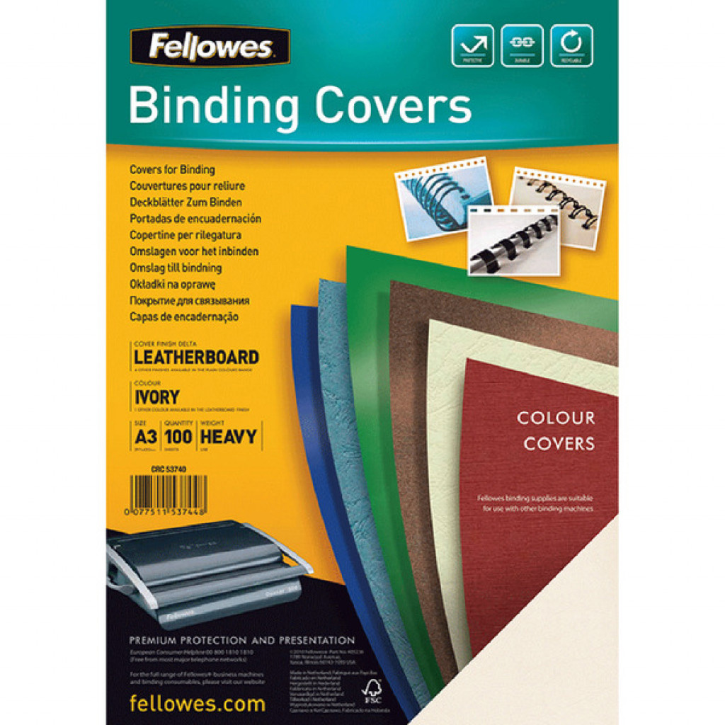 Обкладинки Delta А3, 250г/м2, 100шт/уп., слонова кістка FELLOWES - фото 2