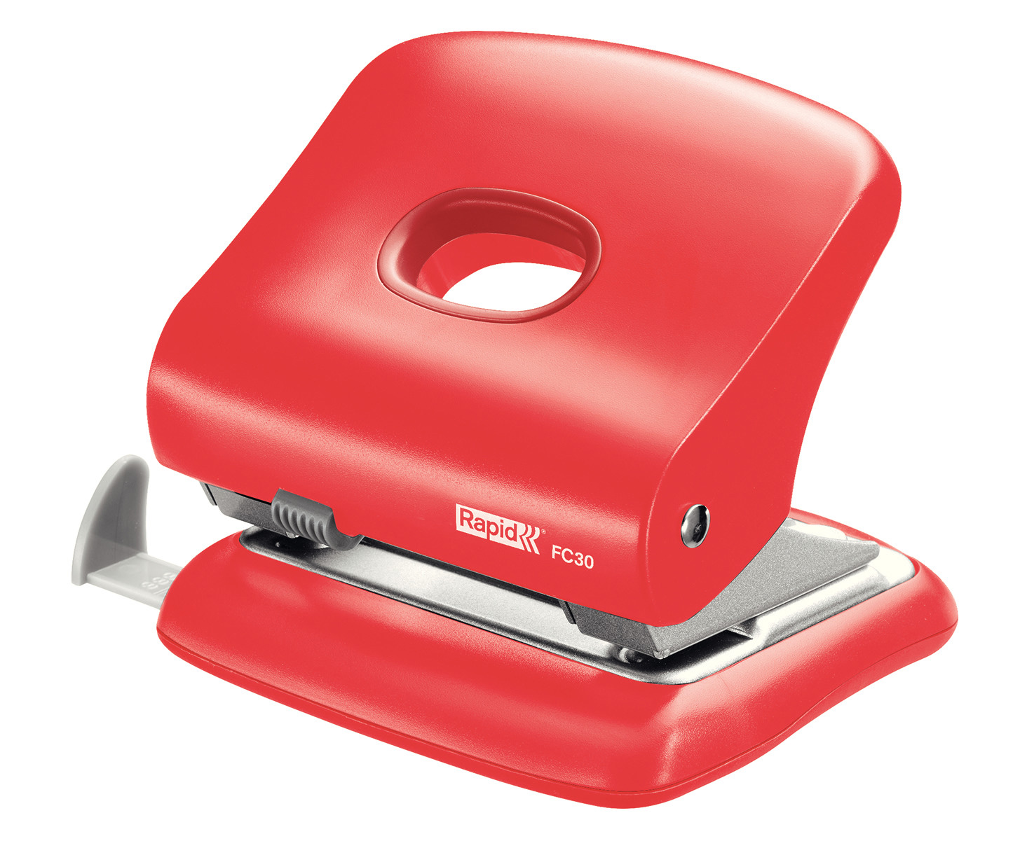 Діркопробивач на 2 отвори, до 30 аркушів Fashion FC30, металевий, черв. Rapid - фото 1