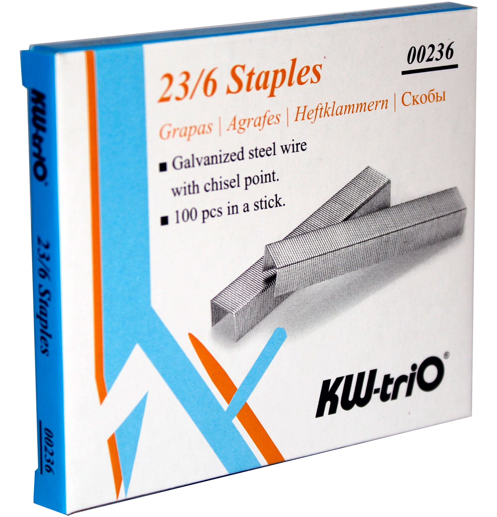 Скоба для степлеру 23/6, 1000шт/уп. до 30 аркушів (00236) KW-Trio - фото 3