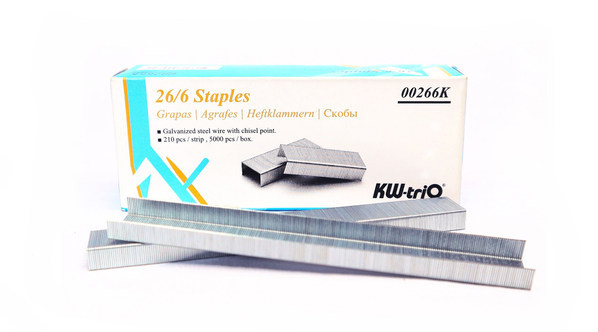 Скобы для степлера 26/6 Standart, 5000шт./уп. (00266K) KW-Trio - фото 3