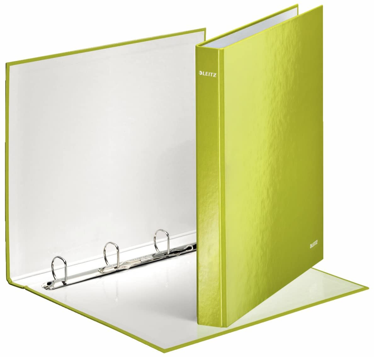 Папка А4+, 25мм., 4кільця, Wow, картон PVC покриття, метал. зелен. LEITZ - фото 3