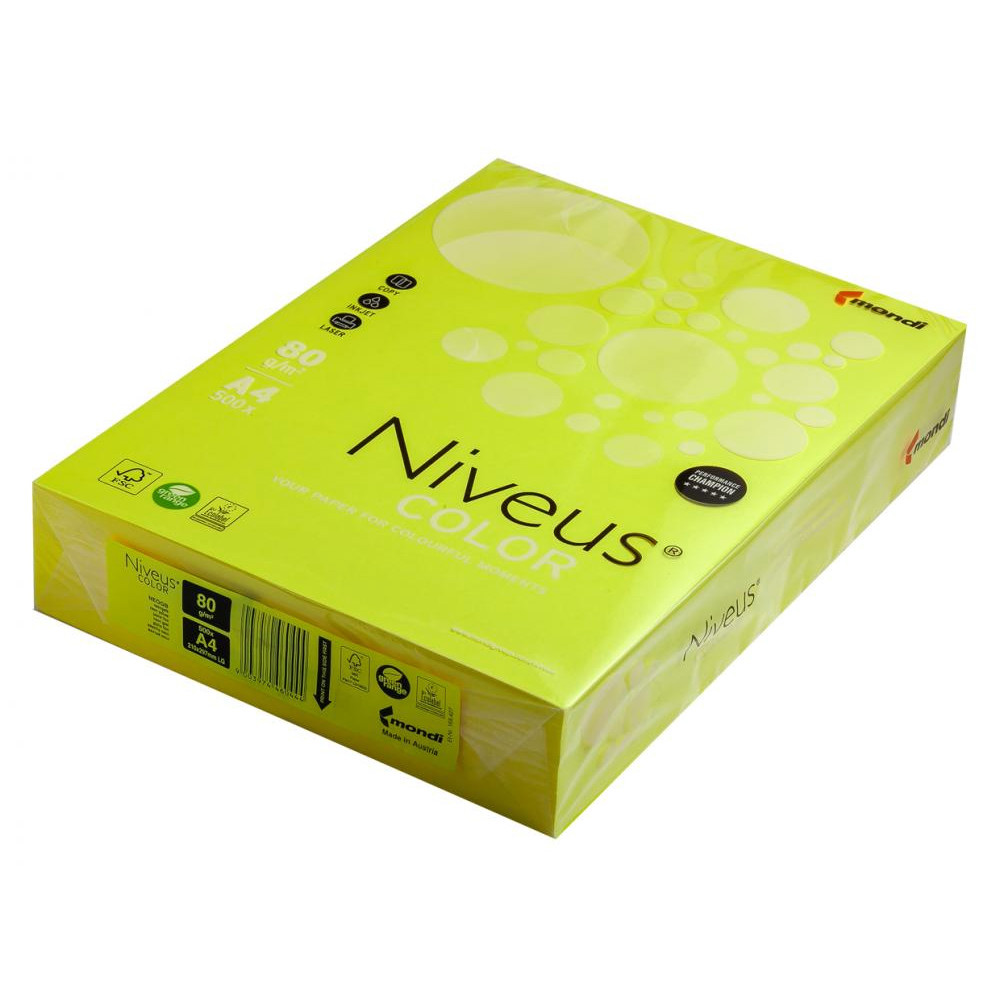 Бумага цветная Color A4 неон 80г./м2, 500лист., NEOGB. yellow, желт. Mondi - фото 1