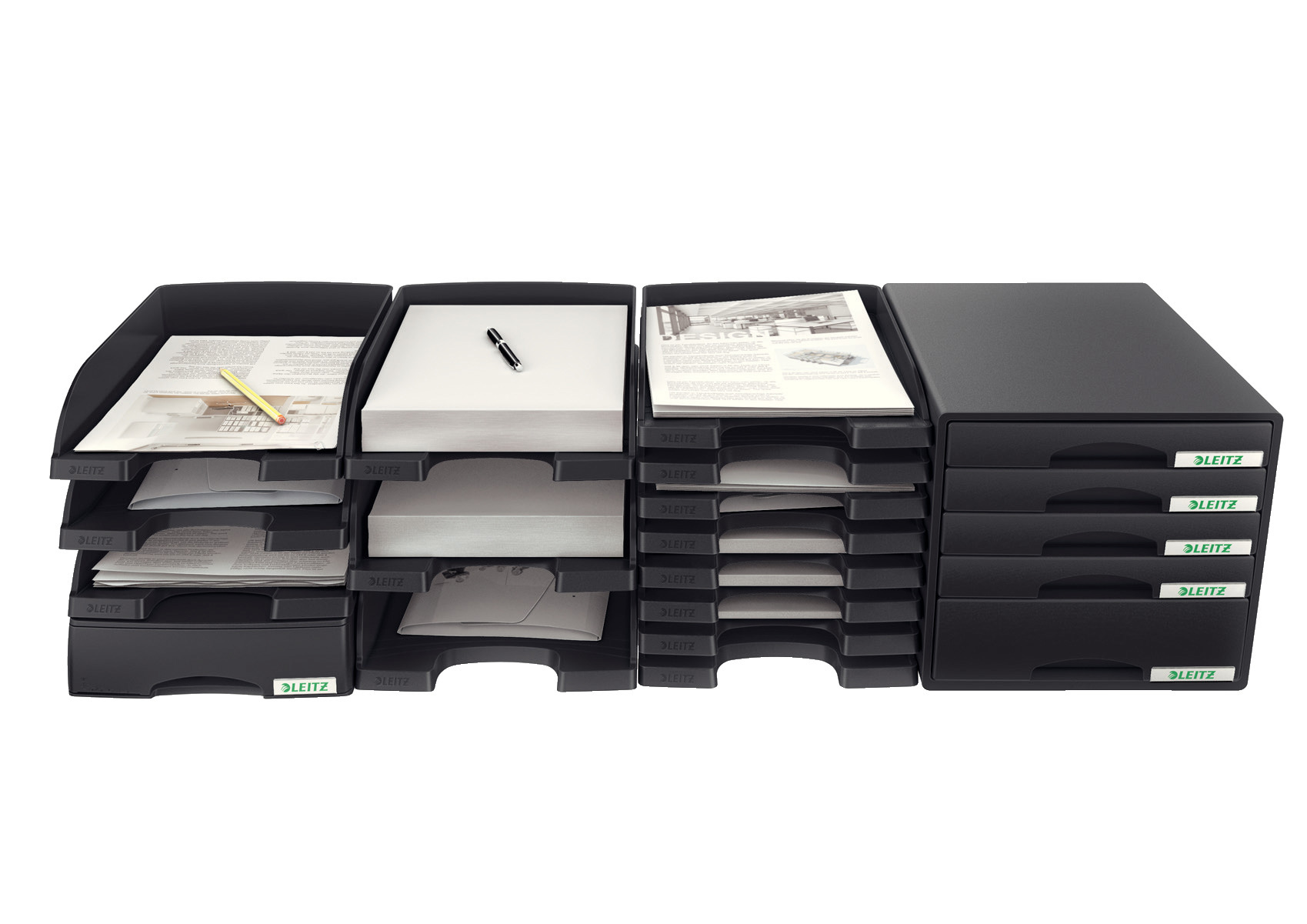 Настольный короб з 6 ящиками  WOW CUBE, черн. LEITZ - фото 5