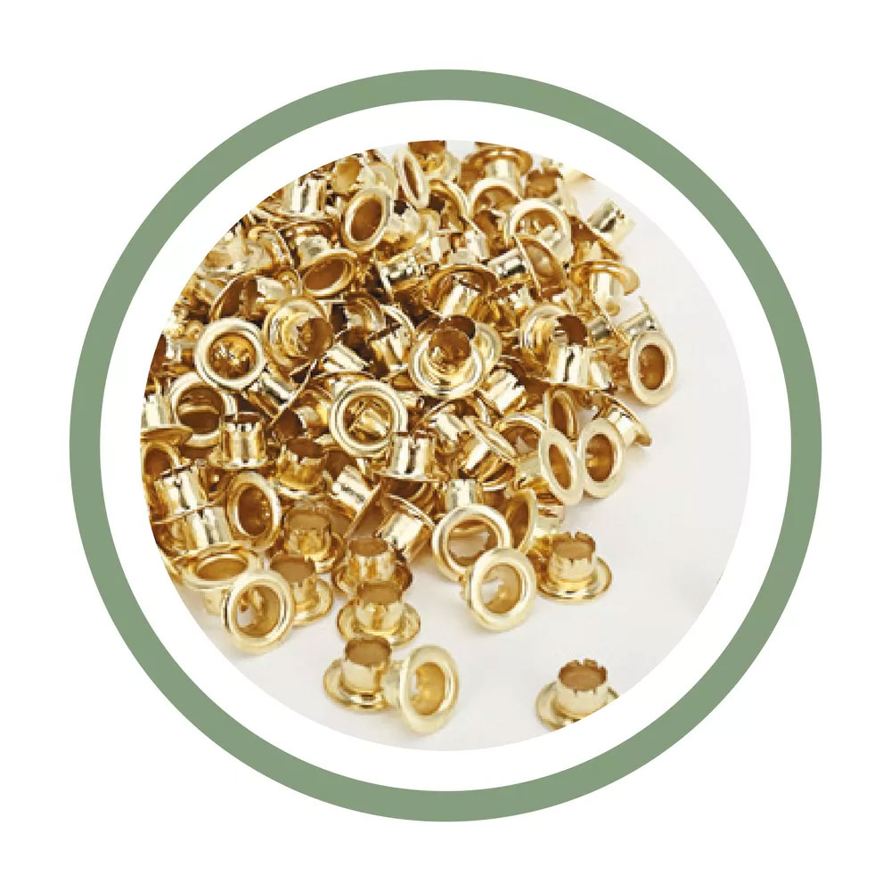 Люверси (кльопки) для ручного заклепника, діам. 4,8мм., 250шт/уп., золот. KW-Trio - фото 4