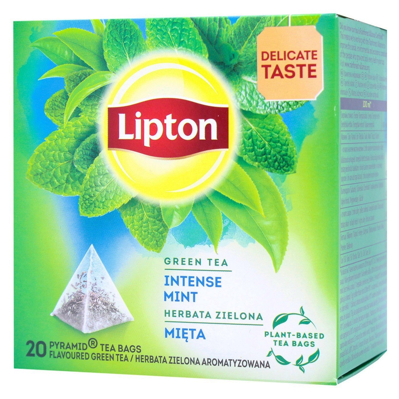 Чай в пирамидках зеленый Lipton Intense Mint, 20пак. по 1,6г. Lipton - фото 1