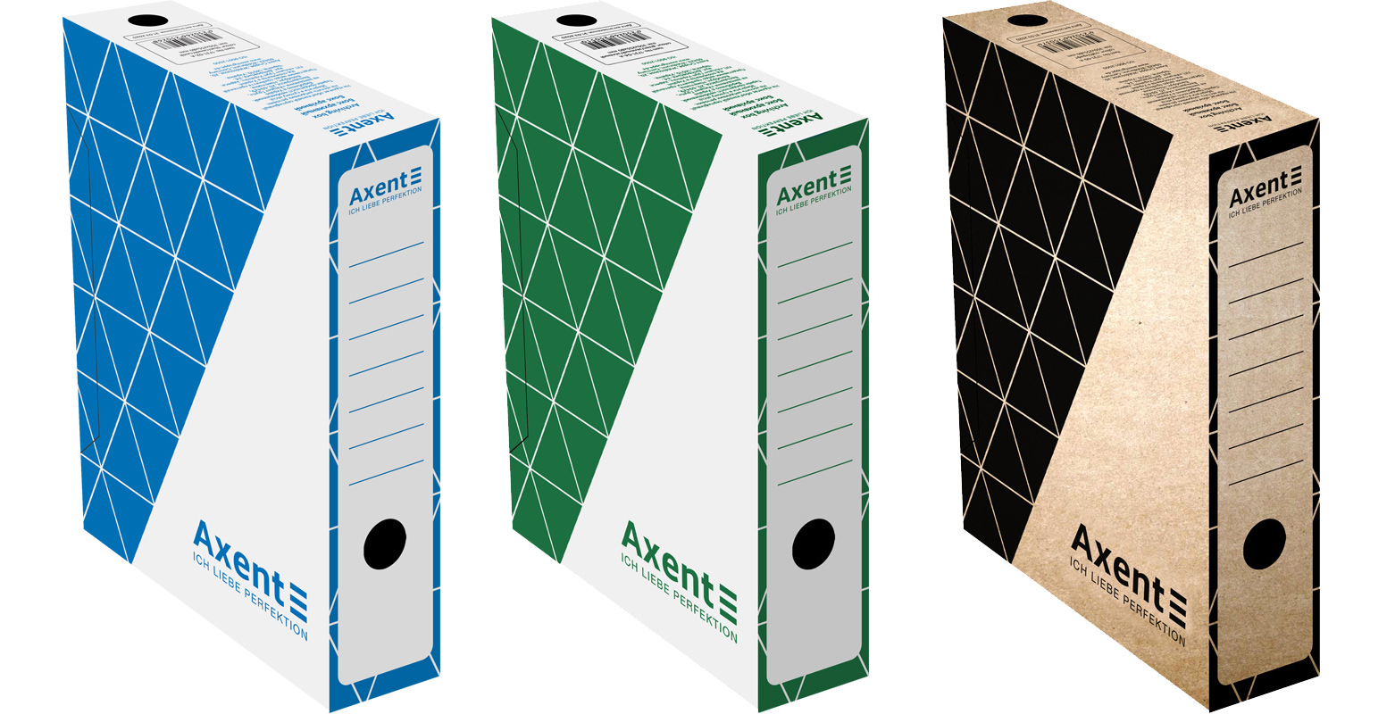 Коробка архівна А4 80мм., син. Axent - фото 1