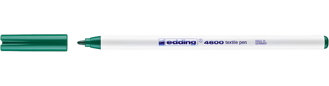 Маркер для тканини 4600, круглий наконечник 1мм., зелен. Edding - фото 5