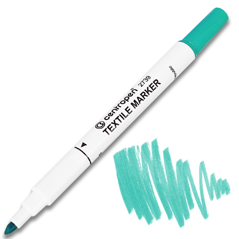 Маркер для тканини 2739, круглий наконечник 2мм., зелен. Centropen - фото 1