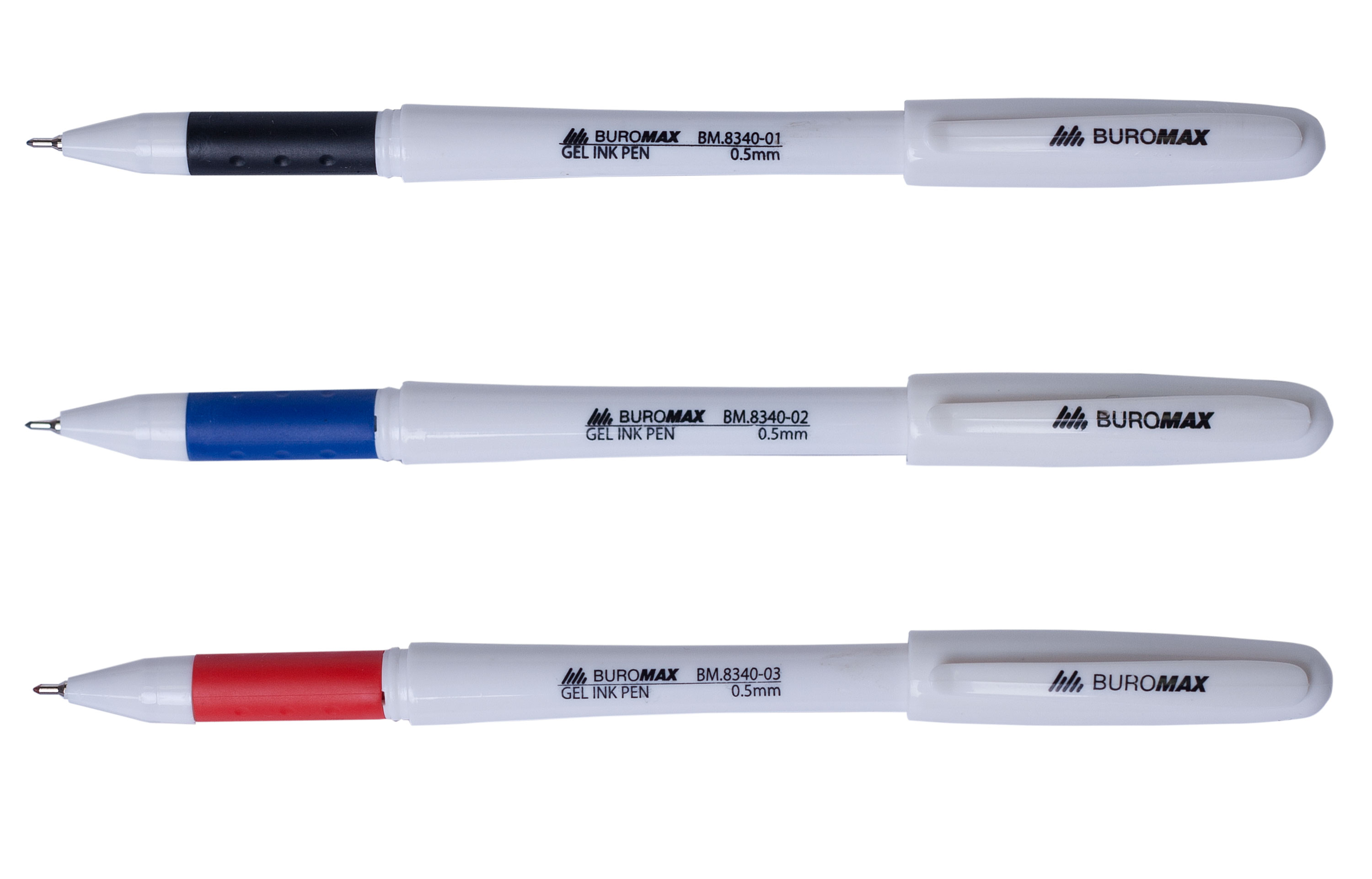 Гельова ручка JOBMAX, корпус, біл., ст., син. BuroMax - фото 2