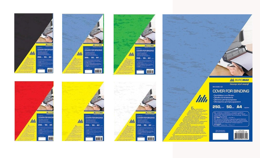 Обкладинки Delta 250г./м2., 50шт./уп., чорн. BuroMax - фото 1