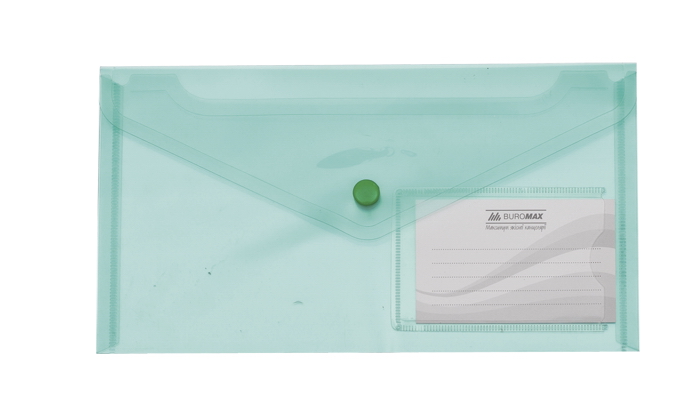 Папка-конверт на кнопке DL, 6шт./уп., прозр., ассорт. BuroMax - фото 1